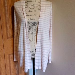 Pink and white striped cardigan